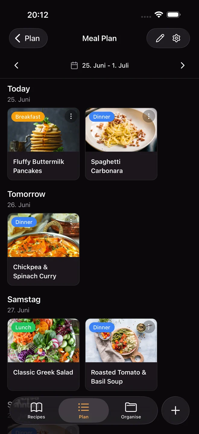 Meal plan (Dark)