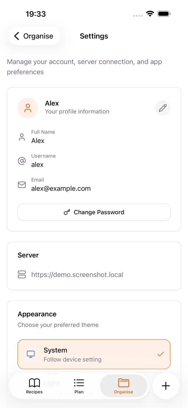 Settings (Light)